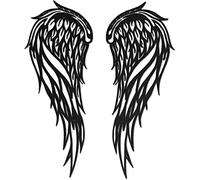 Grande Sculpture Murale en métal représentant des Ailes d'ange Noires, décoration Murale pour Chambre, Salon, Bureau, 70 cm