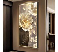 Grande Sculpture Murale Lumineuse, Sculpture Décorative 3D En Porcelaine Cristalline, Applique Murale « Neuf Poissons » Pour Entrée De Bureau Ou De Maison(C,50 * 100cm)