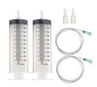 Grande seringue avec tuyau de 500 ml pour laboratoires scientifiques, irrigation de jardin, industrie (2, 500 ml)