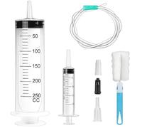 Grande Seringue Seringue Plastique 250ml Capacité Seringue Liquide Réutilisable Avec Tuyau Pour Liquide, Applicateur De Colle, Expérimental, Alimentation Pour Animaux De Compagnie, Hydroponique