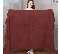 Grande Serviette De Bain, Linge De Lit, Serviette De Bain en Microfibre, Super Absorbant, Séchage Rapide, Serviette Douce Écologique, Café, 180X200Cm