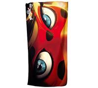 Grande serviette de bain Miraculous Ladybug - Motif Eyes - 75 x 150 cm - Serviette de plage - Serviette de bain - En velours - 100 % coton - Motif Marinette Adrien Agreste Ladybug Chat Noir Paris