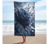 Grande serviette de plage en microfibre anti-sable en verre teinté fracturé pour salle de bain et piscine 130 x 80 cm