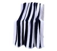 Grande serviette de plage en velours teint en fil pour adulte BAr112 (noir, 70 x 150 cm)