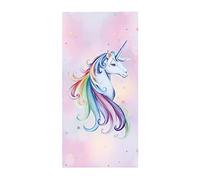 Grande Serviette de Plage Microfibre Séchage Rapide XL XXL Serviette de Sport Couverture Mince Ciel étoilé Arc-en-Ciel Château Licorne Serviette de Bain à Thème Enfants Adulte (Multi 6,100x180cm)