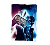 Grande Serviette de Plage Poncho Microfibre XL XXL Thème de Jeu Gamer Manette Jeu Vidéo Garçon Serviette de Bain Homme Séchage Rapide Bain de Soleil Transat Tapis Spa Voyage (Couleur2,100 x 200 cm)
