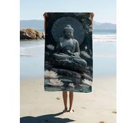 Grande Serviette de Plage XXL 180 x 90 cm, Zen Serviette Microfibre Paysage Séchage Rapide Anti Sable Drap de Plage Portable Légère pour Voyages, Natation, Piscine, Camping, Vacances, Cadeaus D2X-St