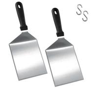 Grande Spatule à Hamburger, Spatules pour Barbecue, Acier Inoxydable Métal, Lot de 2 Spatule à Griller pour Hamburger Écrasé pour La Propagation de La CrèMe, Omelett und Steak