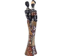 Grande Statue Africaine Design Originale Moderne en Résine Couple Massai Décoration d'un Homme Et Une Femme Africain Amoureux, Statuette pour Décorer Votre Maison Deco De Chambre Salle Salon 42X10cm