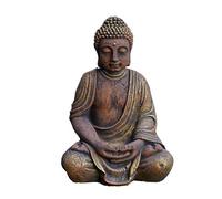 Grande statue de Bouddha Gartendekoparadies en pierre artificielle résistante au gel 52 cm or