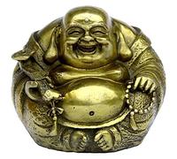 Grande statue de Bouddha Maitreya en laiton - Superbe décoration de voiture de bon augure pour la maison et le bureau pour les amateurs de spiritualité et de Feng Shui