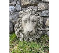 Grande statue en pierre tête de lion | Buste animal africain Décoration de jardin extérieur