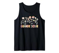 Grande Sœur Fleurie Design Mignon Fille Aînée Enfant Amour Débardeur