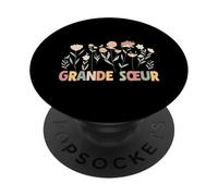Grande Sœur Fleurie Design Mignon Fille Aînée Enfant Amour PopSockets PopGrip Adhésif