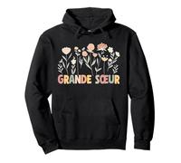 Grande Sœur Fleurie Design Mignon Fille Aînée Enfant Amour Sweat à Capuche