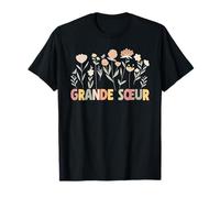 Grande Sœur Fleurie Design Mignon Fille Aînée Enfant Amour T-Shirt