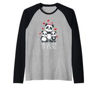 Grande Sœur Panda Grande Sœur De Jumeaux Cœurs Manche Raglan