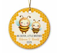 Grande Sœur, Petit Frère Abeille Décoration De Noël A Suspendre Drôle Pendentif De Noël Mignon Ornement Suspendu pour Festival Salon Maison