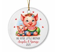 Grande Sœur, Petit Frère Cochon Pendentif De Noël Décoratifs Décoration De Noël A Suspendre Mignon Ornement Suspendu pour Fête Maison Salon