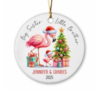 Grande Sœur, Petit Frère, Flamant Rose Ornement Suspendu Drôle Décoration De Noël A Suspendre Décoratifs Pendentif De Noël pour Maison Salon Mariage