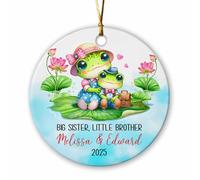 Grande Sœur, Petit Frère Grenouille Pendentif De Noël Céramique Ornement Suspendu avec Ficelle Décoration De Noël A Suspendre pour Maison Mariage Fête