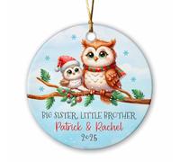 Grande Sœur Petit Frère Hibou Pendentif De Noël Drôle Décoration De Noël A Suspendre Mignon Ornement Suspendu pour Jardin Fête Festival