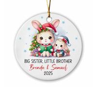 Grande Sœur, Petit Frère Lapin Ornement Suspendu Décoratifs Décoration De Noël A Suspendre Mignon Pendentif De Noël pour Salon Festival Jardin