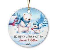 Grande Sœur Petit Frère Ours Polaire Décoration De Noël A Suspendre Décoratifs Ornement Suspendu Créatif Pendentif De Noël pour Salon Jardin Fête