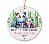 Grande Sœur, Petit Frère Panda Ornement Suspendu Décoratifs Décoration De Noël A Suspendre avec Ficelle Pendentif De Noël pour Mariage Salon Maison