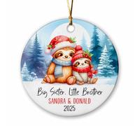 Grande Sœur, Petit Frère, Paresseux Ornement Suspendu Drôle Décoration De Noël A Suspendre Créatif Pendentif De Noël pour Mariage Salon Maison