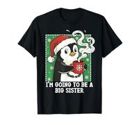 Grande sœur Pingouin Annonce de Noël drôle révélation de bébé T-Shirt