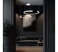 Grande suspension LED blanche dimmable 48W 5150lm 3000K luminaire moderne salle a manger