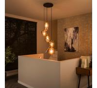 Grande suspension moderne en verre transparent et doré PAKO