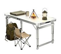 Grande table camping pliante, grande table utilitaire pliable en aluminium, tables grill d'extérieur, établi de préparation des aliments pique-nique, camp, robuste, arrière-cour, patio(Blanc,70cm)