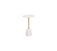 Grande table d'appoint en métal doré et blanc, structure en fer - Chehoma, Bianca - 35x35x56 cm