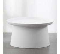 Grande table d'appoint ronde blanche - Table d'appoint moderne imperméable pour salon et chambre à coucher, petite table d'appoint de canapé, mobilier fonctionnel élégant