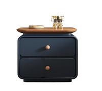 Grande table de chevet bleue avec double tiroirs et plateau - Meuble de rangement élégant pour chambre à coucher et salle à manger - Solution élégante de table d'appoint