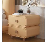 Grande Table De Chevet, Table D'Appoint De Lit, Table De Nuit avec PoignéEs 3D Et Rail De Guidage Silencieux, Coins Arrondis for Chambre à Coucher, Salon, Bureau