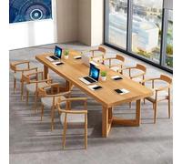 Grande table de conférence en bois massif, 160 x 78,7 cm, pour 4 à 8 places, assemblage facile, table de bureau beige pour salles de réunion, design moderne, chaises non incluses