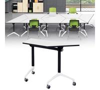 Grande table de conférence pliante mobile à rabat pour 2 à 16 personnes, mobilier de salle de réunion portable avec roulettes, idéal pour le bureau et les événements d'entraînement