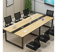 Grande table de conférence rectangulaire de 2,4 m pour 10 personnes, avec cadre en métal, idéale pour les séminaires et les conférences (240 x 100 x 74 cm)