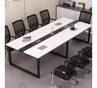 Grande table de conférence rectangulaire de 240 x 120 x 74 cm pour 10 personnes, table de salle de conférence moderne avec cadre en métal robuste pour réunion, séminaire, salle de conférence, bureau