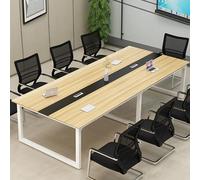 Grande table de conférence rectangulaire moderne de 240 x 100 x 74 cm avec cadre en métal robuste - Idéal pour le bureau et la formation - 240 x 100 x 74 cm