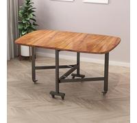 Grande Table de Cuisine Portative À Feuilles Amovibles Bureau À Extension avec 6 Roues Table À Repas Pliante Multifonction Étirable Économique en Espace pour Salon(A,100*60*75CM/39.4*23.6*29.5IN)