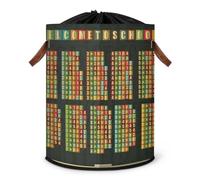 Grande table de multiplication rétro, panier à linge, panier de rangement, panier à linge pliable, panier de rangement en tissu avec couvercle à cordon de serrage
