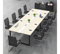 Grande Table de réunion - Bureau conférence pour 6 à 12 Personnes - Design Bois élégant - Installation Simple - Idéale pour Bureau, coworking, séminaires, écoles - (Chaises Non incluses)