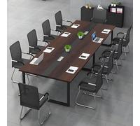 Grande Table de réunion - Bureau conférence pour 6 à 12 Personnes - Design Bois élégant - Installation Simple - Idéale pour Bureau, coworking, séminaires, écoles - (Chaises Non incluses)