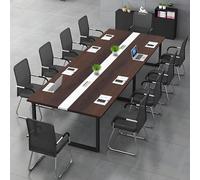 Grande Table de réunion - Bureau conférence pour 6 à 12 Personnes - Design Bois élégant - Installation Simple - Idéale pour Bureau, coworking, séminaires, écoles - (Chaises Non incluses)