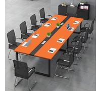 Grande Table de réunion - Bureau conférence pour 6 à 12 Personnes - Design Bois élégant - Installation Simple - Idéale pour Bureau, coworking, séminaires, écoles - (Chaises Non incluses)
