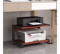 Grande table d'imprimante avec roulettes, multifonction, lecteur CD, PC, support d'imprimante audio, antidérapant, pour scanner de bureau, fax, utilisation à domicile ou au bureau, 2 niveaux